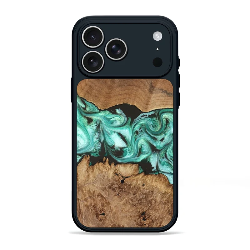 iPhone 17 Pro Max Wood Phone Case - Jamir (Green, 829420)