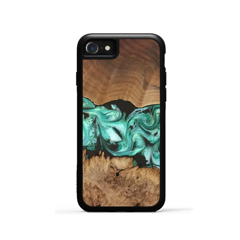 iPhone SE Wood Phone Case - Jamir (Green, 829420)