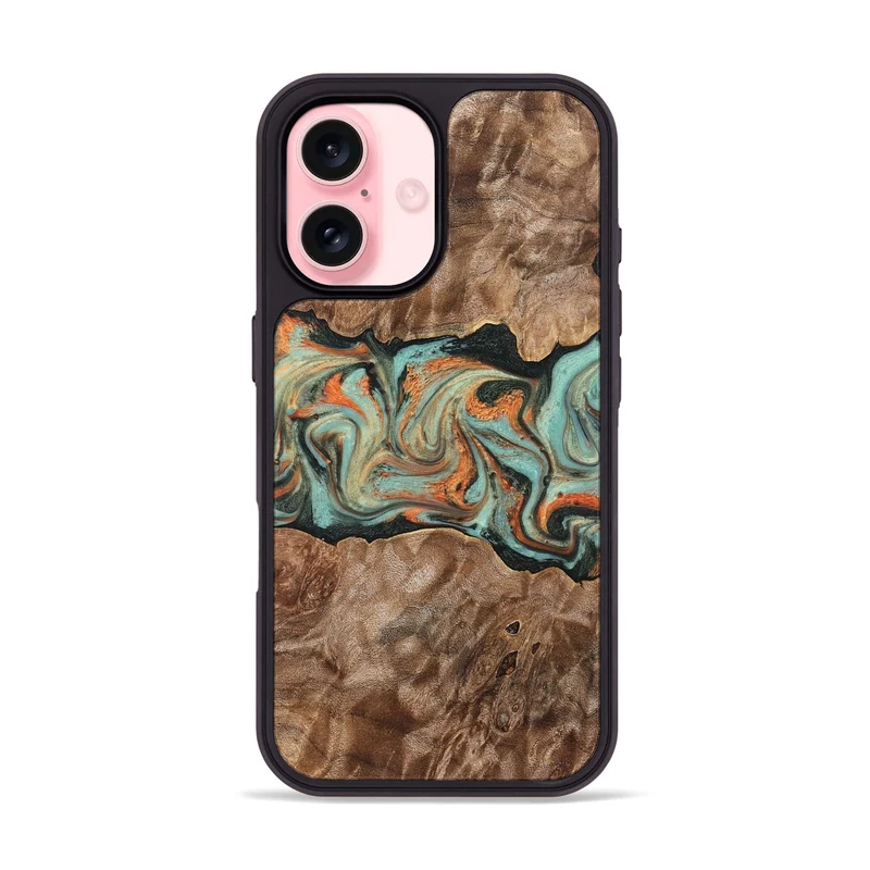 iPhone 16 Wood Phone Case - Brandyn (Green, 829395)