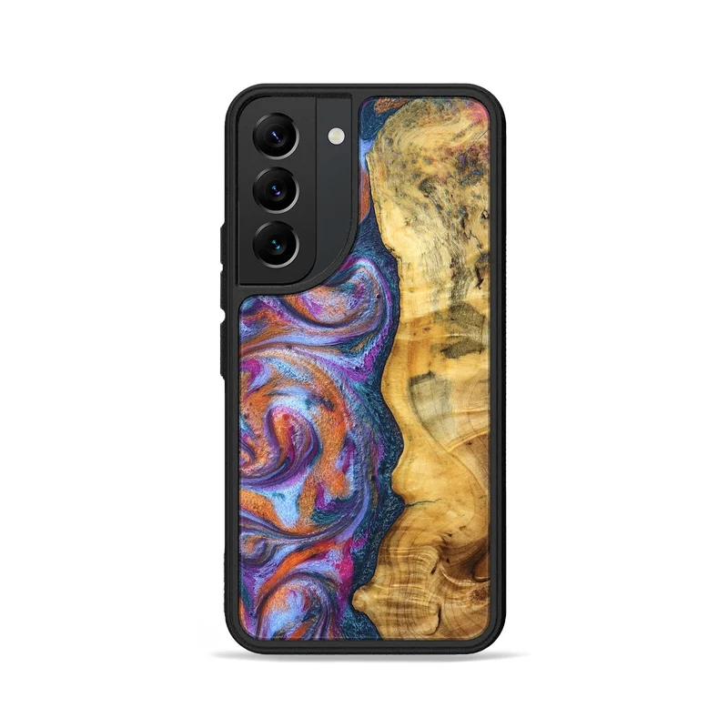 Galaxy S22 Wood Phone Case - Tiara (Blue, 829402)