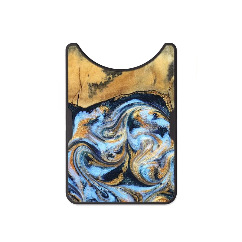 Alloy Wood Wallet - Ellen (Teal & Gold, 829416)