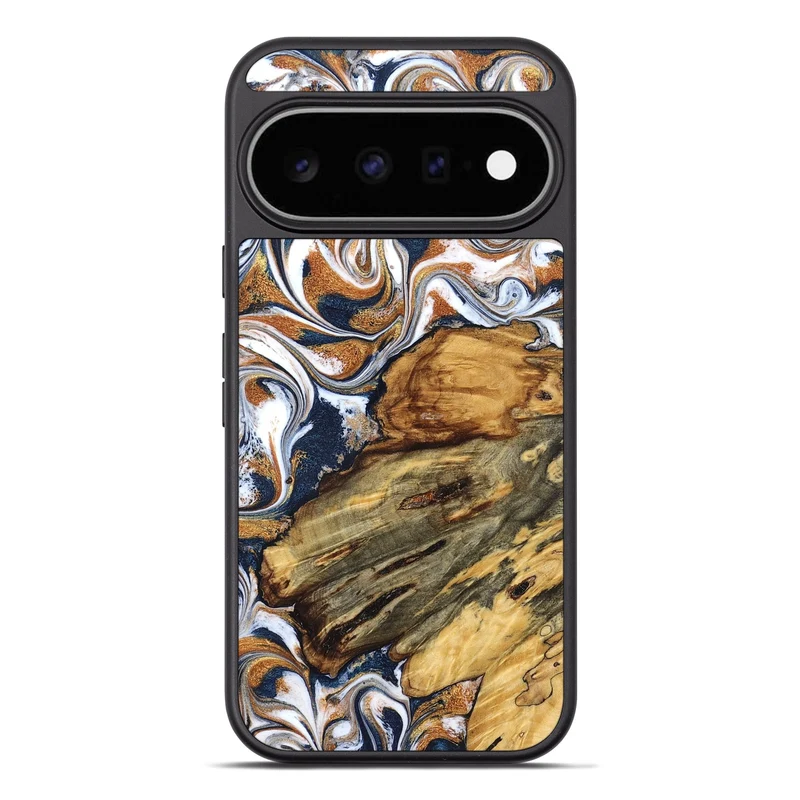Pixel 11 Pro XL Wood Phone Case - Jessica (Teal & Gold, 829408)