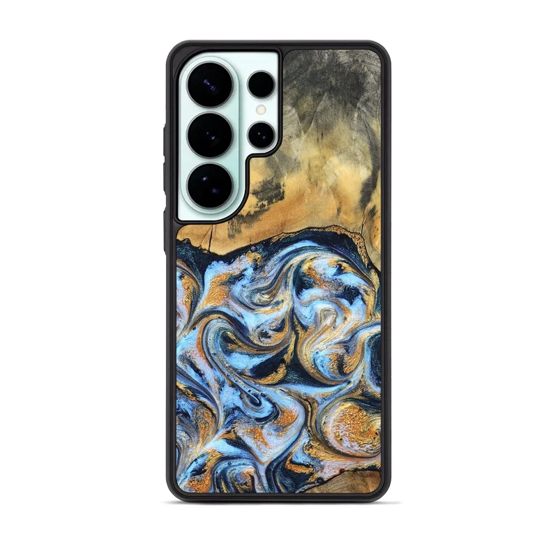 Galaxy S26 Ultra Wood Phone Case - Ellen (Teal & Gold, 829416)