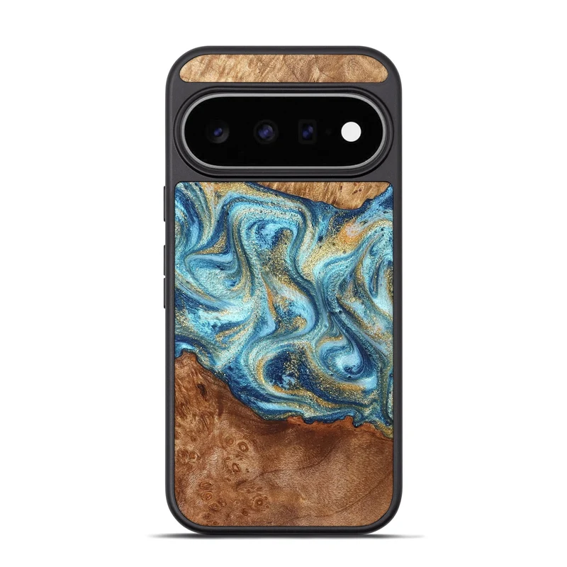 Pixel 11 Pro Wood Phone Case - Doug (Teal & Gold, 829410)