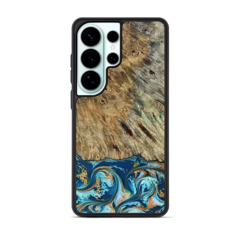 Galaxy S26 Ultra Wood Phone Case - Efrain (Teal & Gold, 829415)