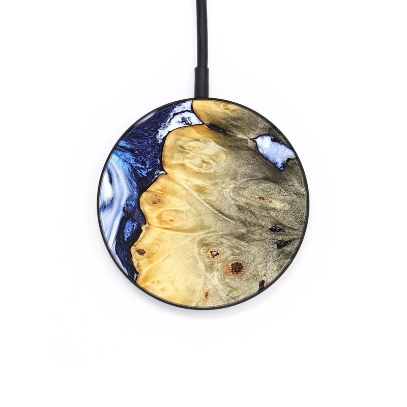 Circle Wood Wireless Charger - Terese (Blue, 829406)