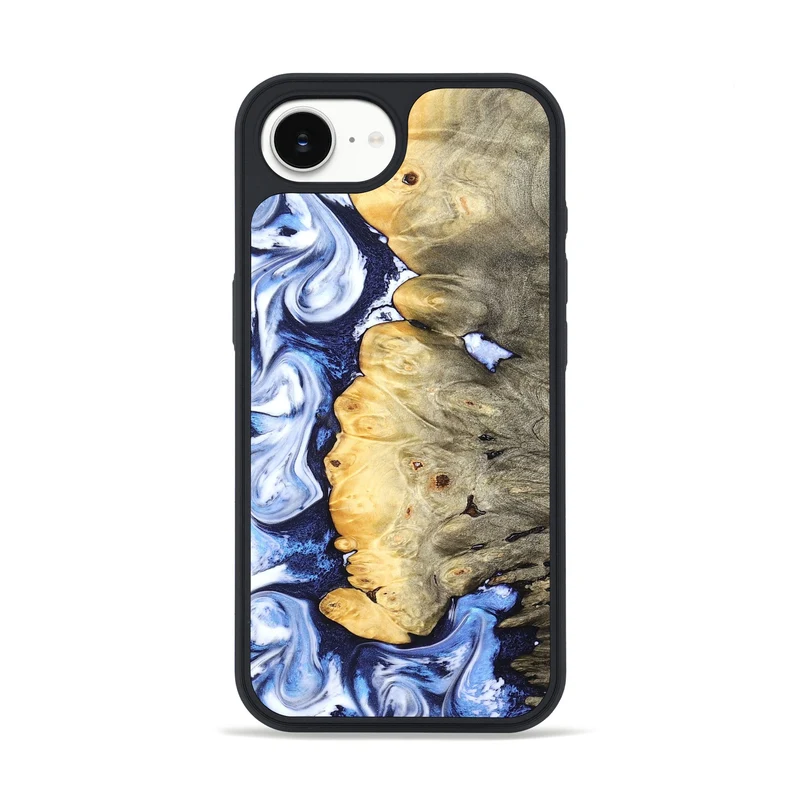 iPhone 16e Wood Phone Case - Terese (Blue, 829406)