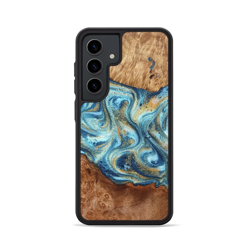 Galaxy S24 Wood Phone Case - Doug (Teal & Gold, 829410)