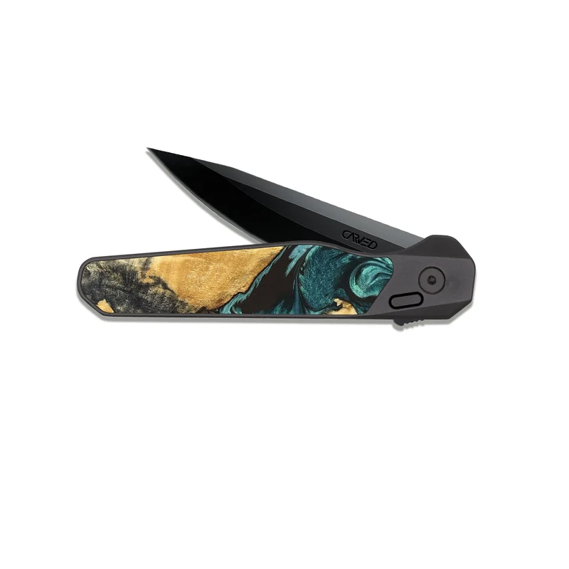 EDC Dark Slate Wood Pocket Knife - Sol (Green, 829426)