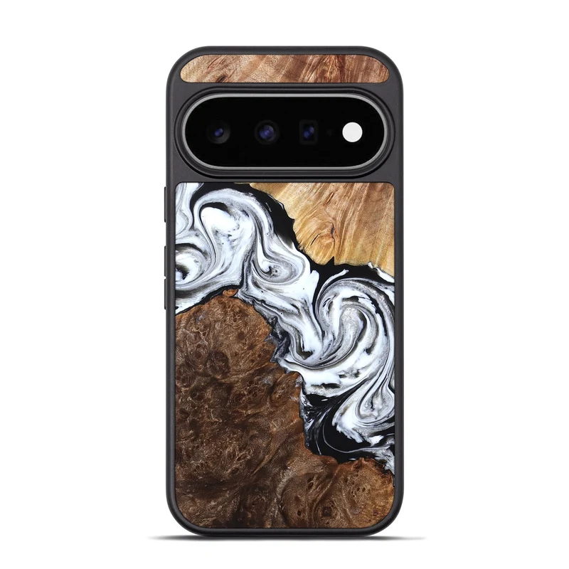 Pixel 11 Pro Wood Phone Case - Lue (Black & White, 829448)