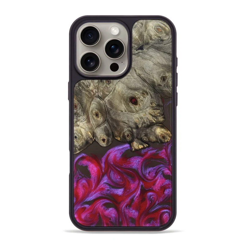 iPhone 16 Pro Max Wood Phone Case - Timmy (Red, 829434)