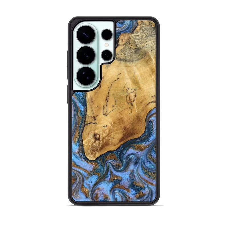 Galaxy S26 Ultra Wood Phone Case - Tristen (Teal & Gold, 829446)