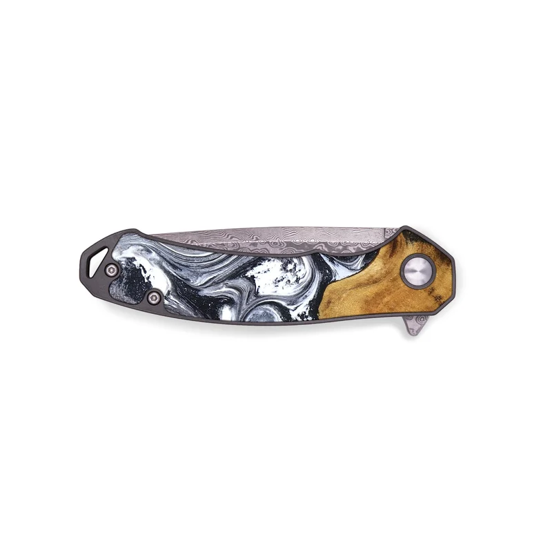 EDC Wood Pocket Knife - Alexis (Black & White, 829453)
