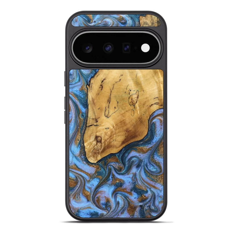 Pixel 11 Pro XL Wood Phone Case - Tristen (Teal & Gold, 829446)