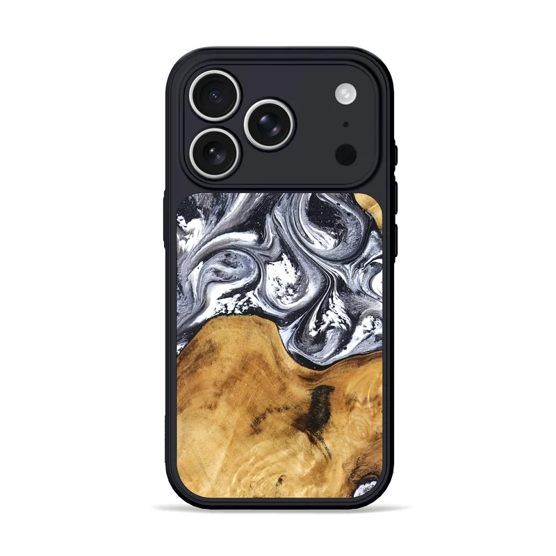 iPhone 17 Pro Wood Phone Case - Alexis (Black & White, 829453)