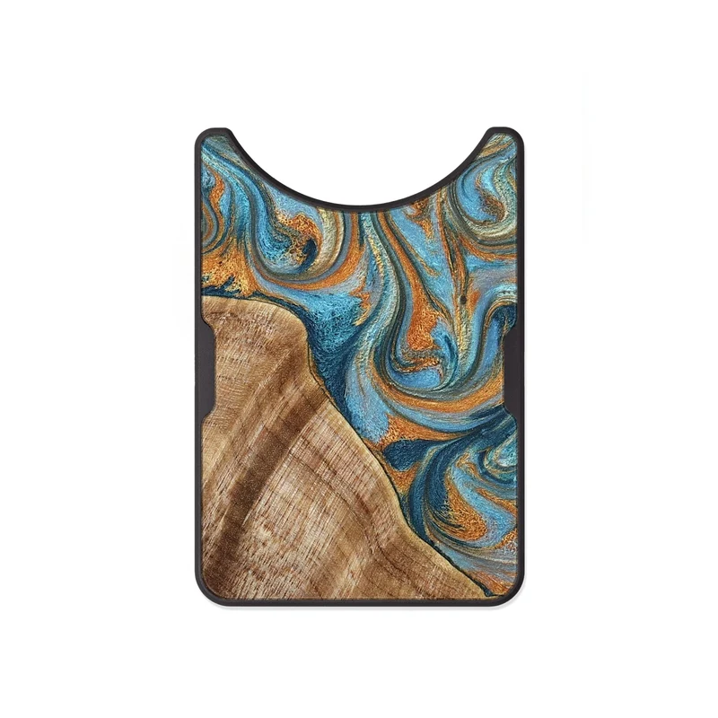 Alloy Wood Wallet - Marylou (Teal & Gold, 829445)