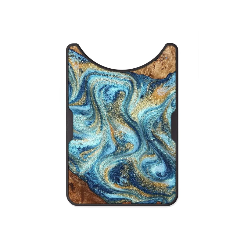 Alloy Wood Wallet - Doug (Teal & Gold, 829410)