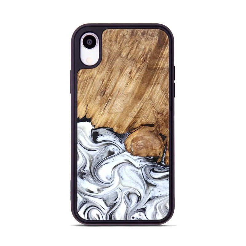 iPhone Xr Wood Phone Case - Taft (Black & White, 829450)
