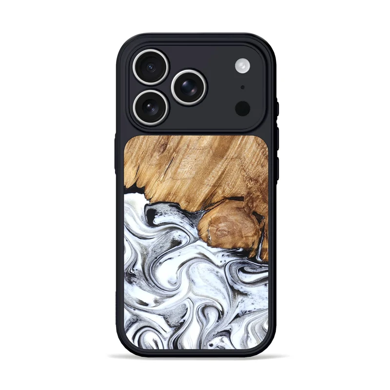 iPhone 17 Pro Wood Phone Case - Taft (Black & White, 829450)