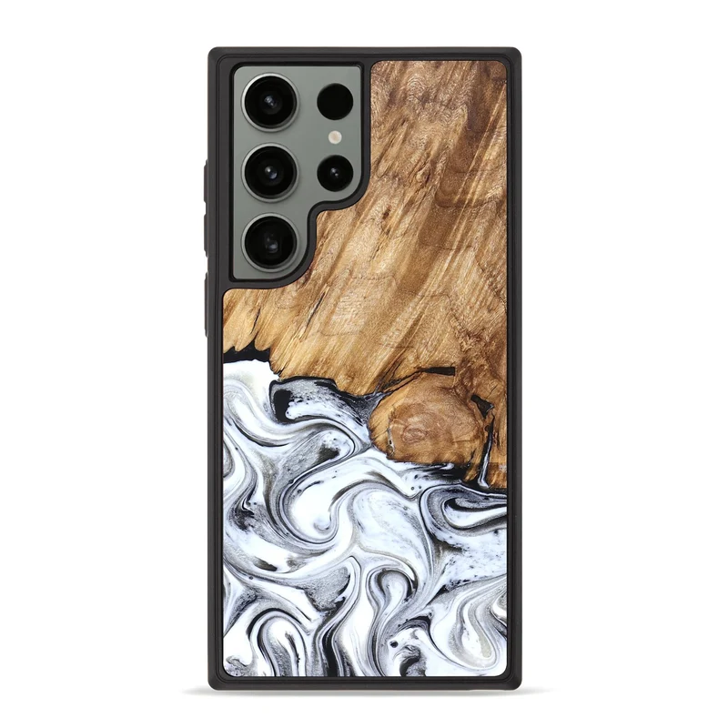 Galaxy S23 Ultra Wood Phone Case - Taft (Black & White, 829450)