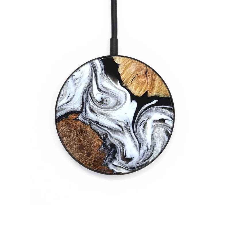 Circle Wood Wireless Charger - Lue (Black & White, 829448)