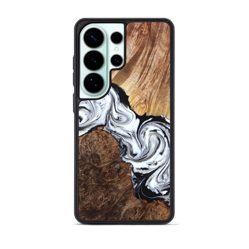 Galaxy S26 Ultra Wood Phone Case - Lue (Black & White, 829448)