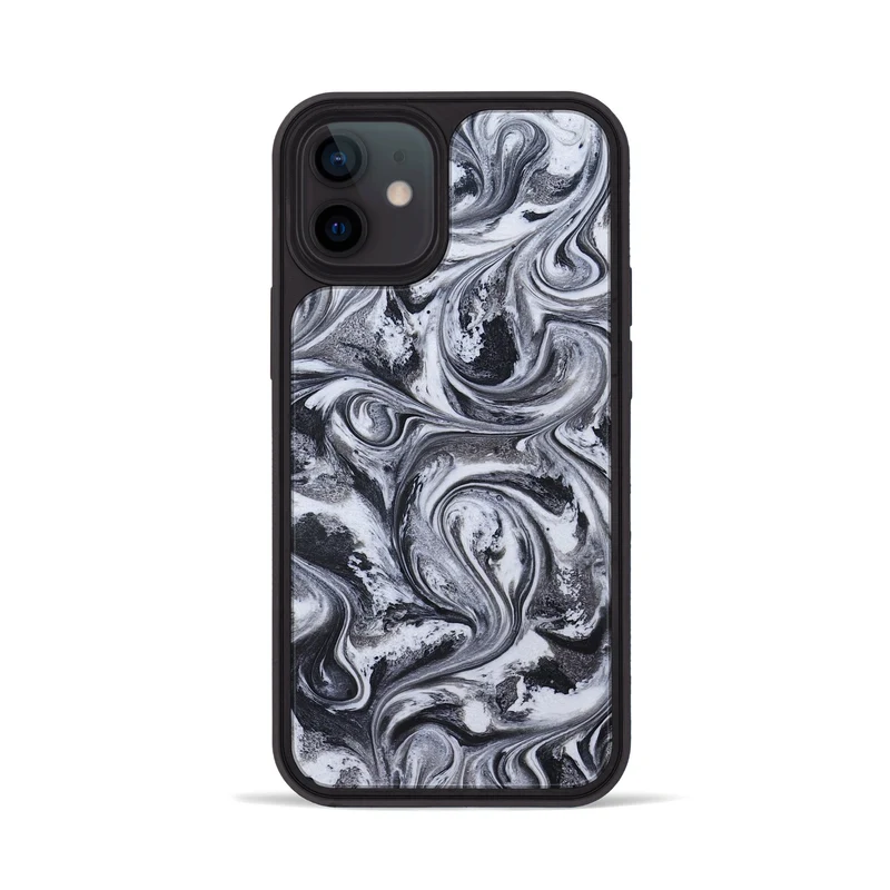 iPhone 12 ResinArt Phone Case - Jace (Black & White, 829451)