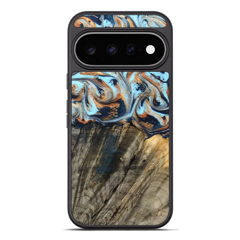 Pixel 11 Pro XL Wood Phone Case - Debra (Teal & Gold, 829443)