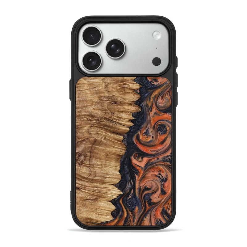 iPhone 18 Pro Max Wood Phone Case - Travon (Red, 829433)