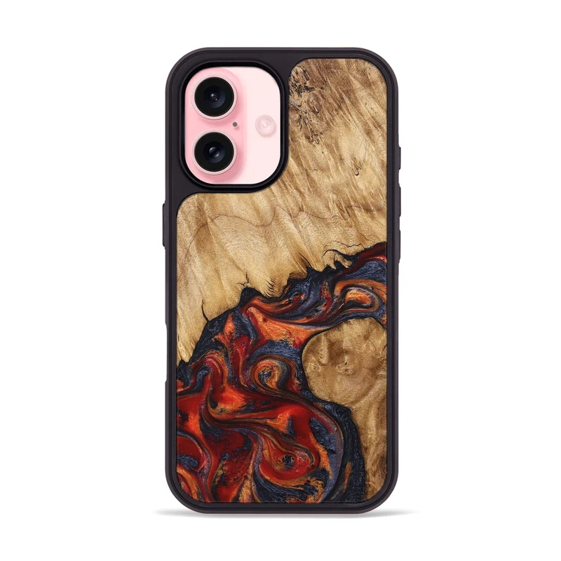 iPhone 16 Wood Phone Case - Pattie (Red, 829430)