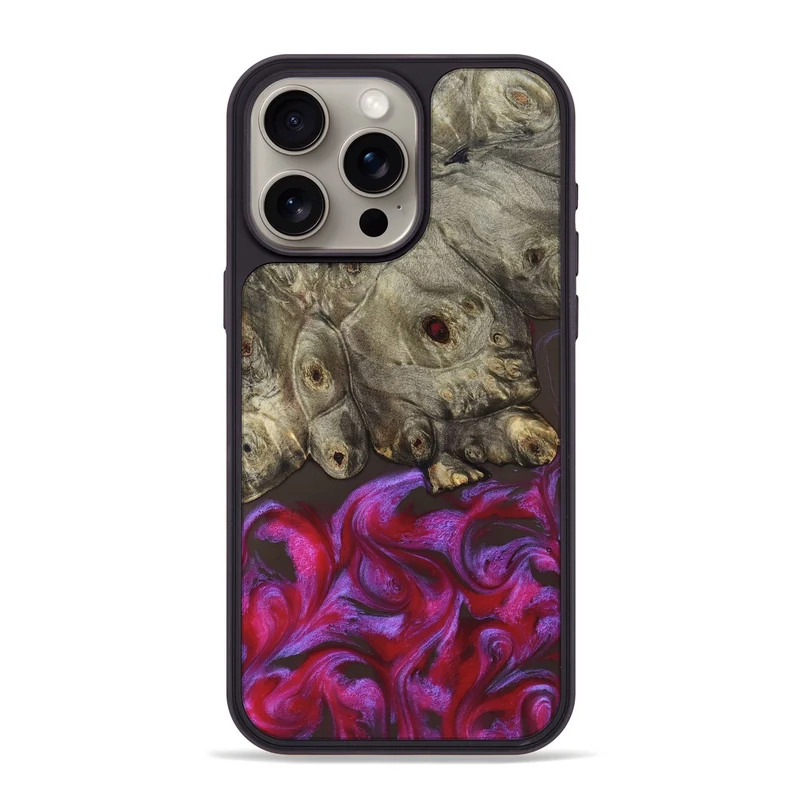 iPhone 15 Pro Max Wood Phone Case - Timmy (Red, 829434)