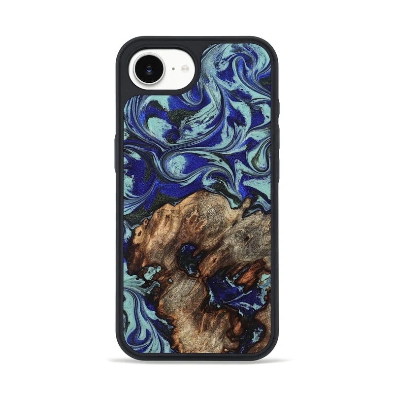 iPhone 16e Wood Phone Case - Jairo (Blue, 829422)