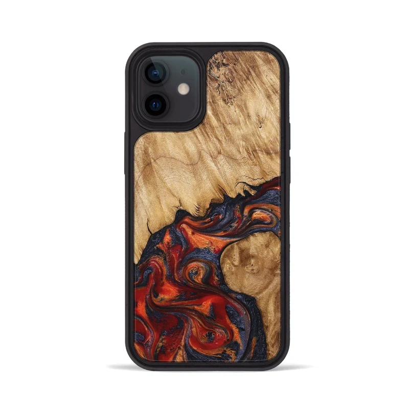 iPhone 12 Wood Phone Case - Pattie (Red, 829430)