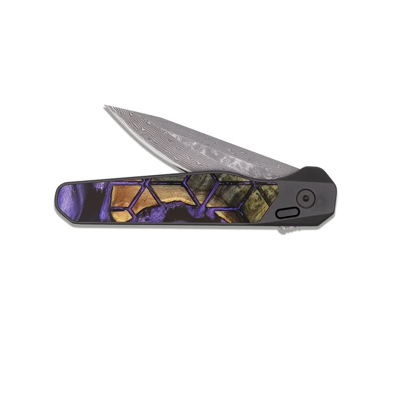 EDC Dark Damascus Wood Pocket Knife - Dominik (Pattern, 829366)
