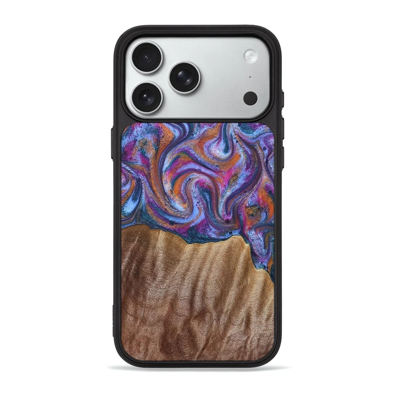 iPhone 18 Pro Max Wood Phone Case - Jericho (Blue, 829380)