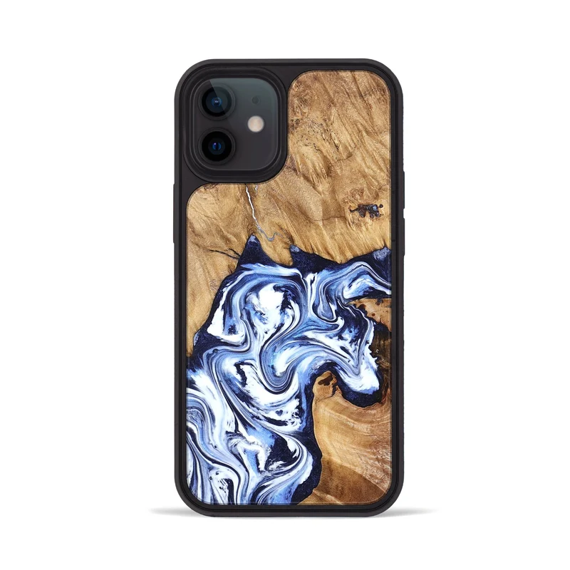 iPhone 12 Wood Phone Case - Paxton (Blue, 829358)