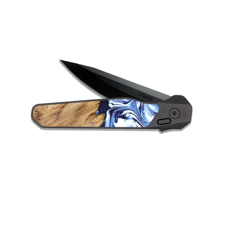 EDC Dark Slate Wood Pocket Knife - Paxton (Blue, 829358)