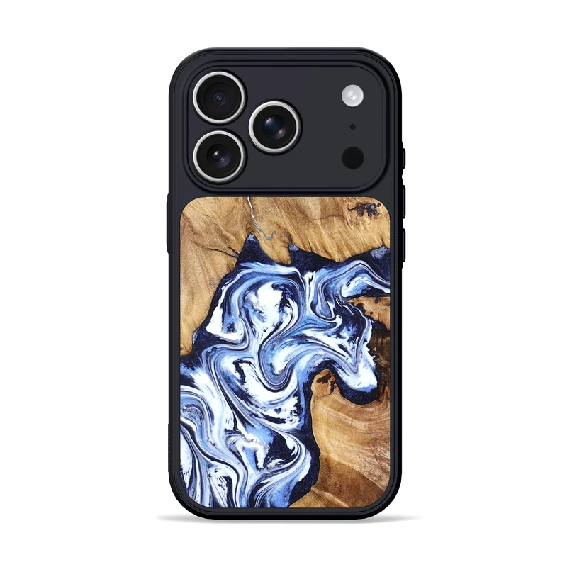 iPhone 17 Pro Wood Phone Case - Paxton (Blue, 829358)