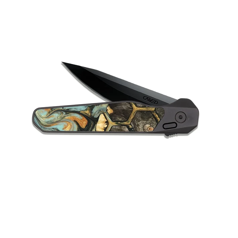 EDC Dark Slate Wood Pocket Knife - Krysten (Pattern, 829369)