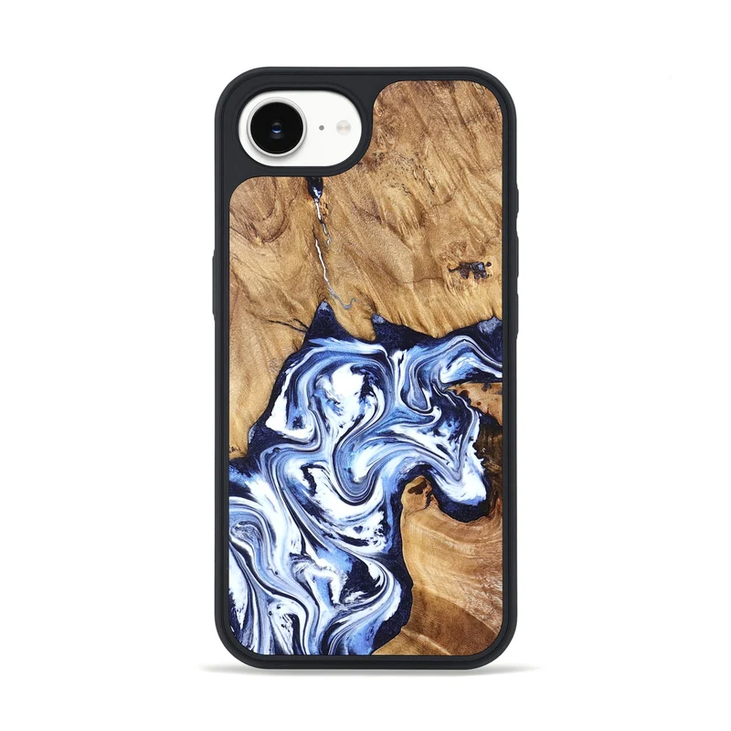 iPhone 16e Wood Phone Case - Paxton (Blue, 829358)