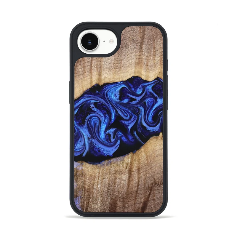 iPhone 16e Wood Phone Case - Manilla (Blue, 829384)