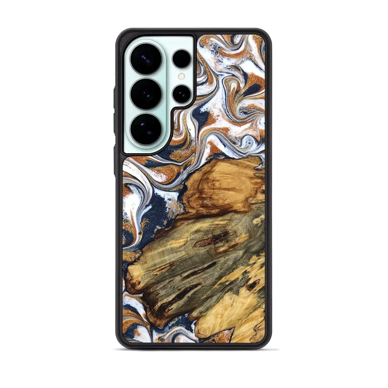 Galaxy S26 Ultra Wood Phone Case - Jessica (Teal & Gold, 829408)