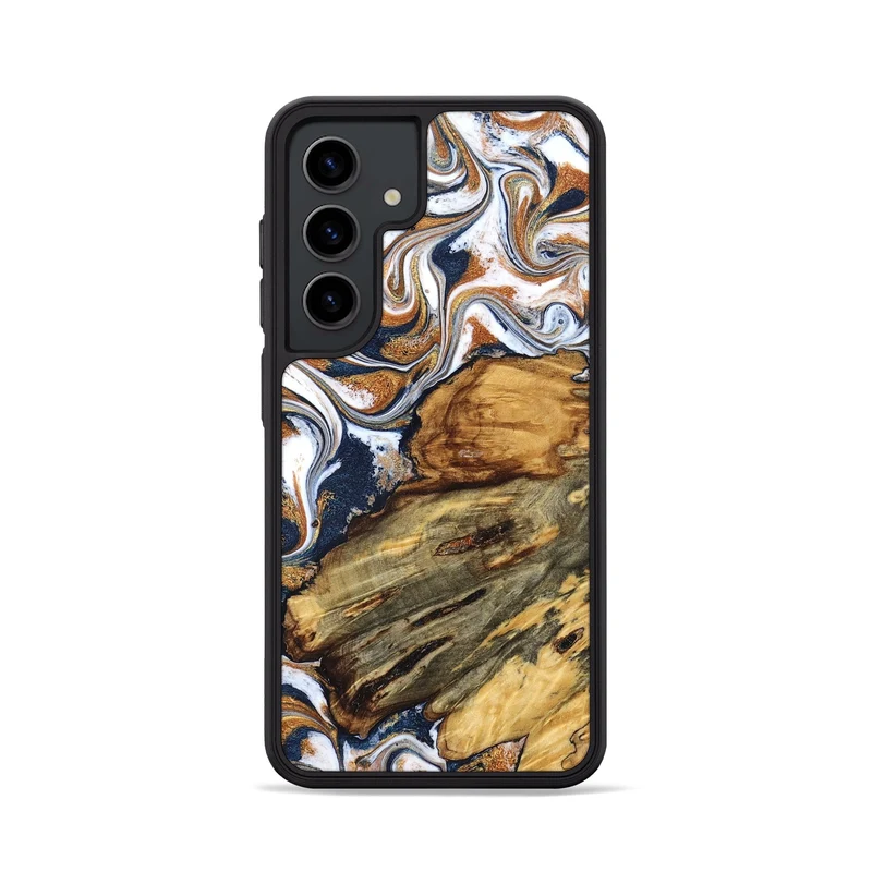 Galaxy S24 Wood Phone Case - Jessica (Teal & Gold, 829408)