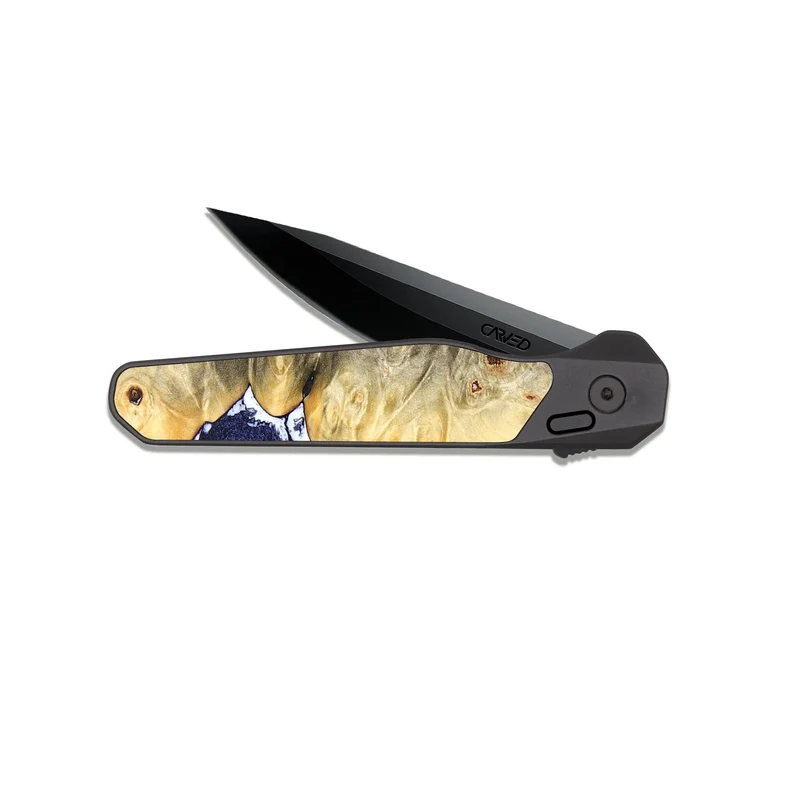EDC Dark Slate Wood Pocket Knife - Terese (Blue, 829406)
