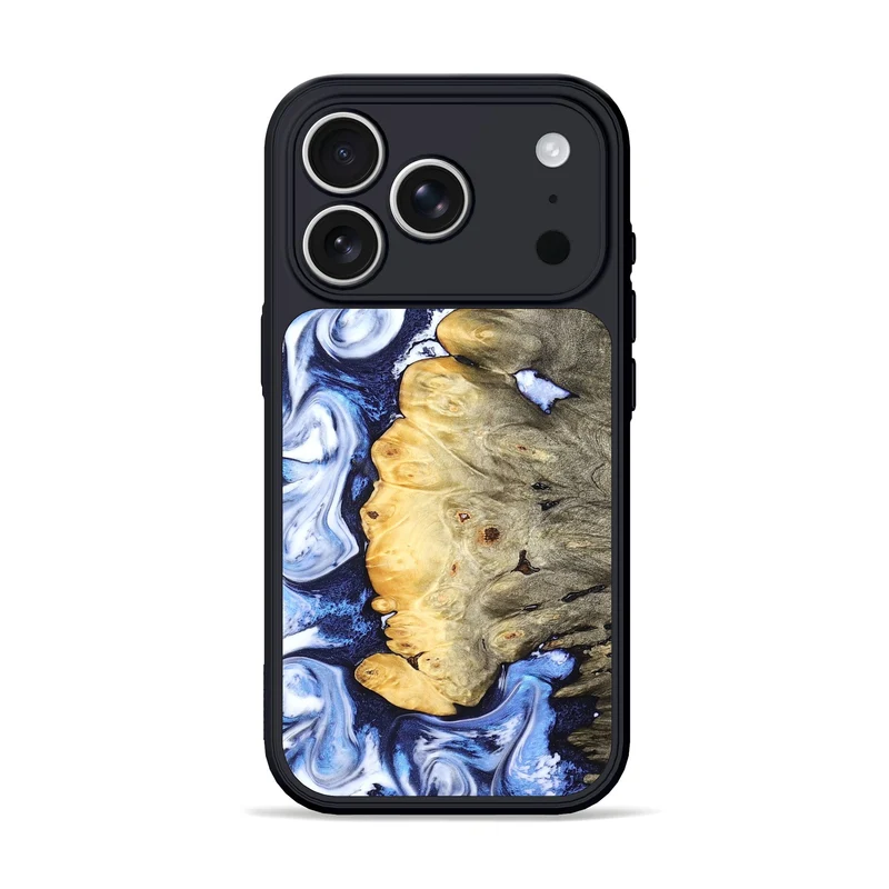iPhone 17 Pro Wood Phone Case - Terese (Blue, 829406)