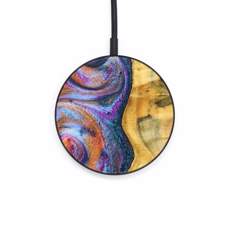 Circle Wood Wireless Charger - Tiara (Blue, 829402)