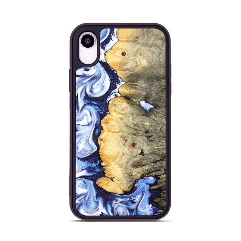 iPhone Xr Wood Phone Case - Terese (Blue, 829406)