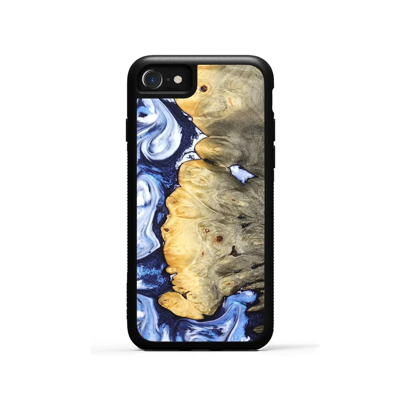 iPhone SE Wood Phone Case - Terese (Blue, 829406)