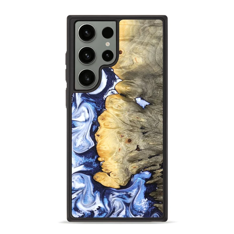 Galaxy S23 Ultra Wood Phone Case - Terese (Blue, 829406)