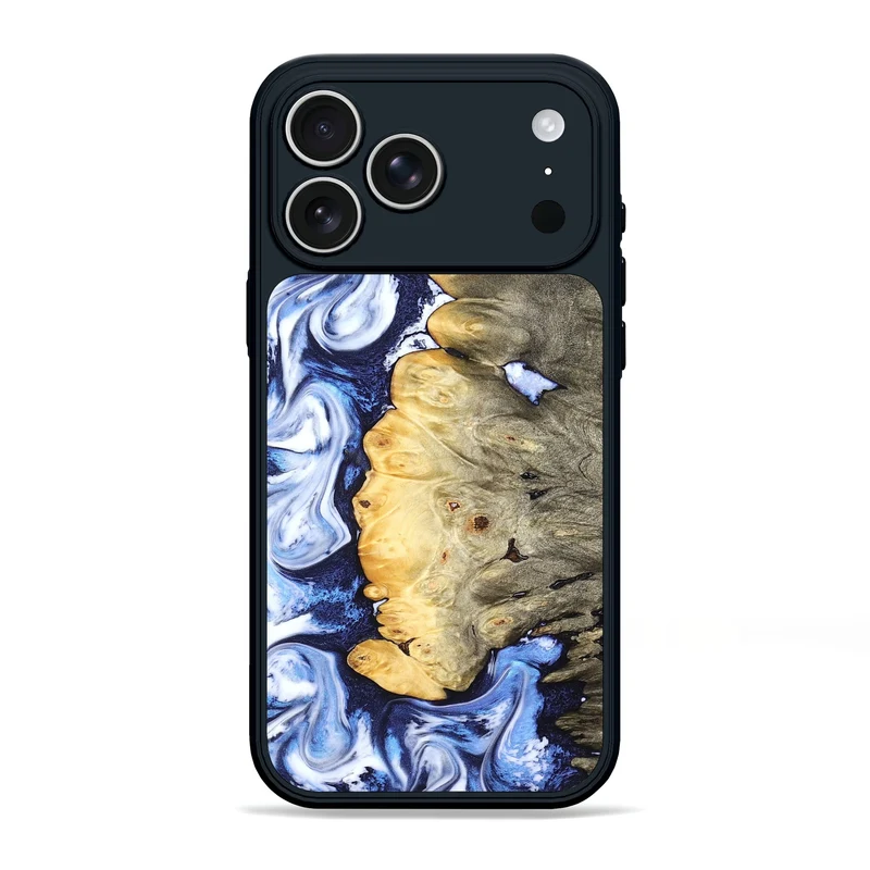iPhone 17 Pro Max Wood Phone Case - Terese (Blue, 829406)